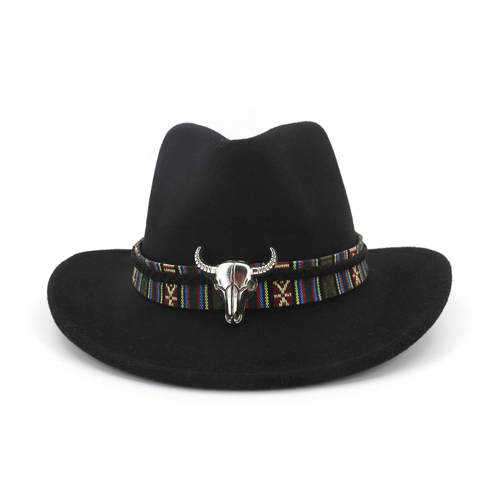 AliExpress Amazon Ebay New Woolen Western Cowboy Hat Ethnic Style Male And Female Couple Hat MNNZ020