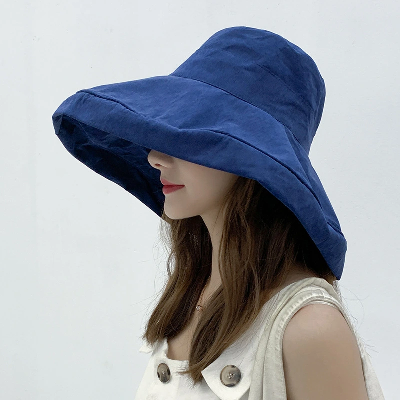 Sun Hat Summer Foldable Bucket Hat for Women Outdoor Sunscreen Cotton Fishing Hunting Cap Anti-UV wide brim bucket Sun hat