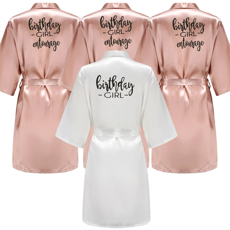 Birthday Party Girl & Entourage Robes Satin Pajamas