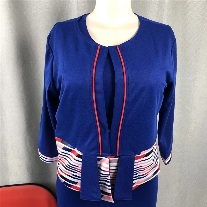 African Fashion Lady Plus Size Two-Piece Set Coat Dress 4xl