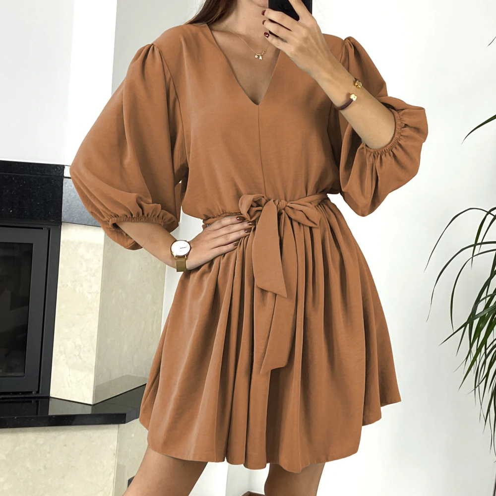 Women's V-Neck Lace Sexy Ice Silk Dress
