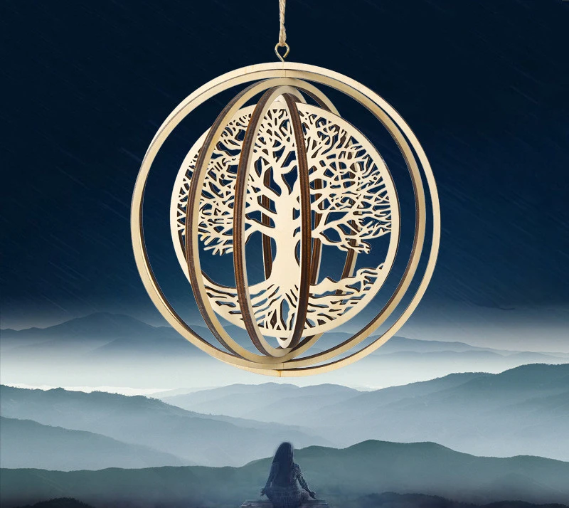 Amazon Cross-Border Sacred Flower Of Life Wooden Geometric Ornaments