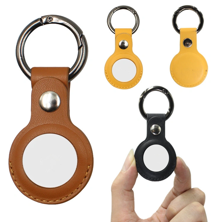 Compatible with Apple, For Airtags Leather Case Keychain Protective Sleeve