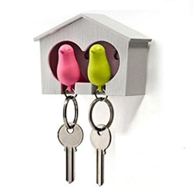 Bird Key Pendant Multifunctional Couple Bird House Keychain With Keychain Anti-lost Device Six-color Birdal