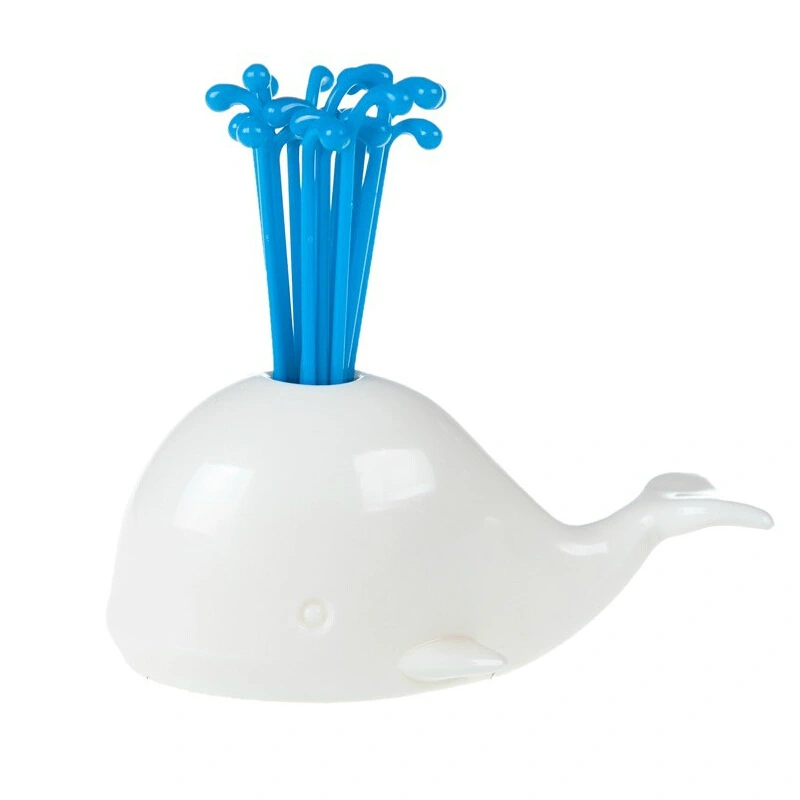 Cute Beluga Fountain Fruit Fork Set