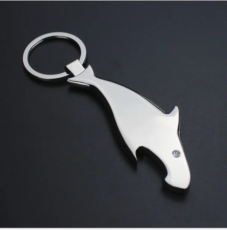 Diamond Shark Bottle Opener Personalized Customization Function Keychain Small Gift Men's Customizable Logo