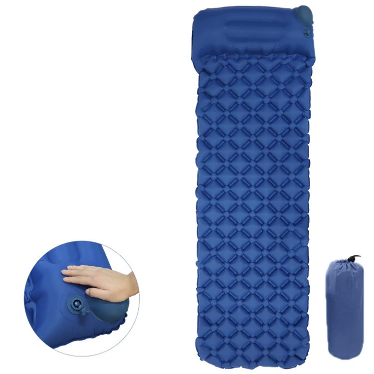 Cross-Border Hot Style Outdoor Tent Sleeping Pad Push Type Ultra-Light Portable V-Shaped Moisture-Proof Pad Single Automatic TPU Inflatable Pad