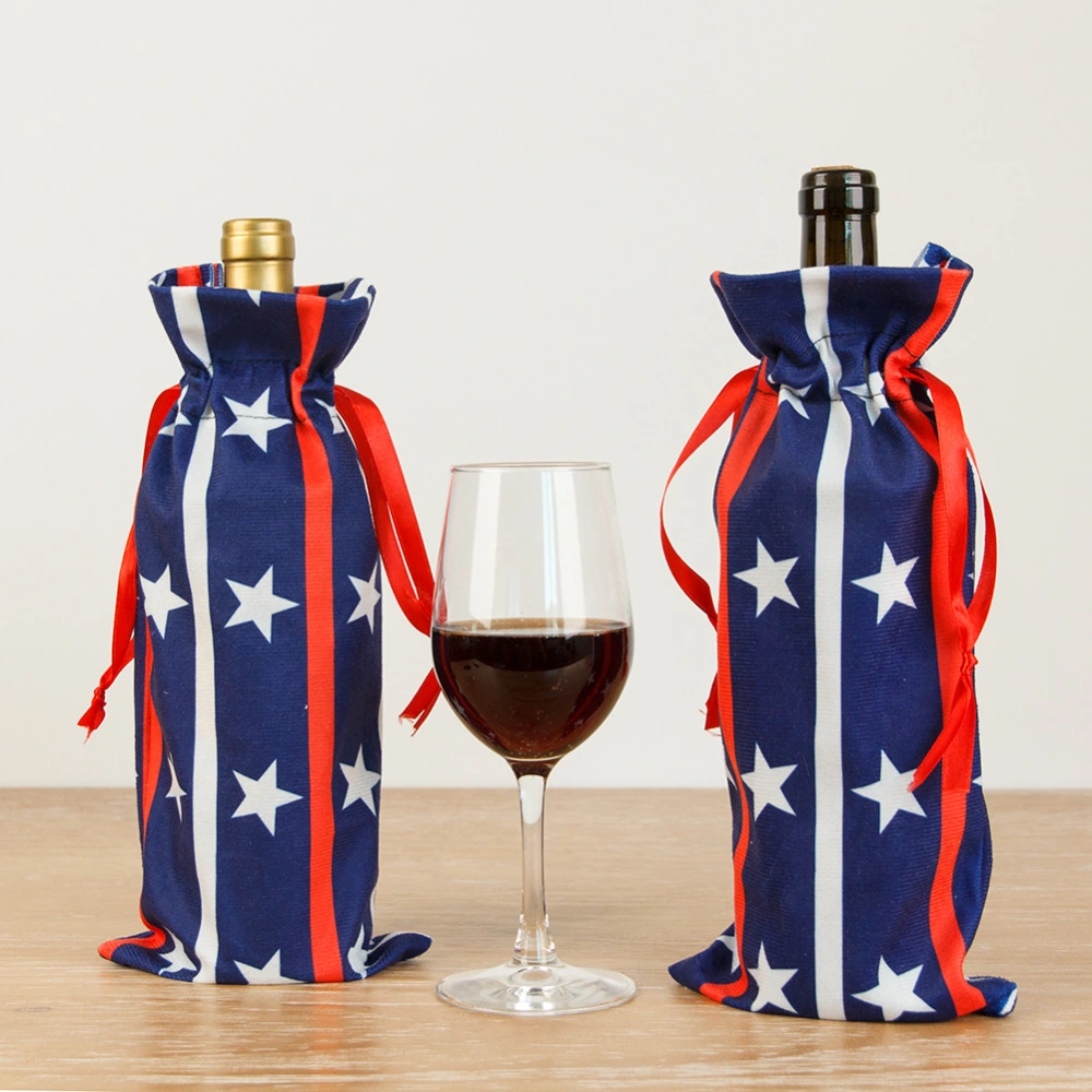 Gift Bag Flannel Holiday Decoration Wine Bottle Cover