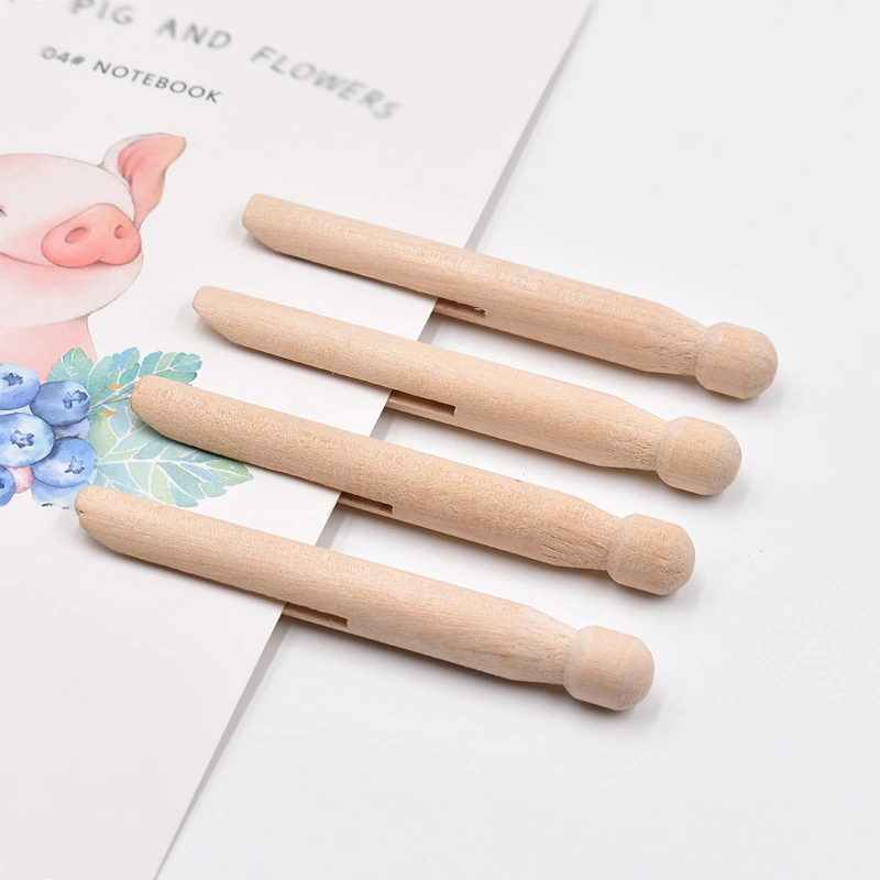 Factory Wholesale Diy Children'S Handmade Accessories Log Color Doll Clip Memo Clip Items Flat Wood Clip