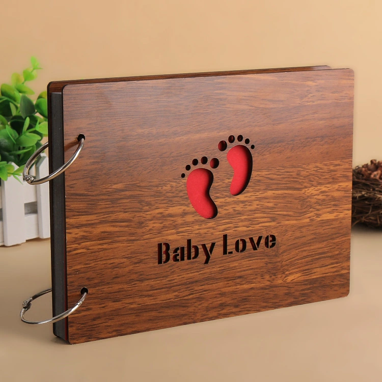 8 Inch Wood Cover Albums Handmade Loose Leaf Pasted Photo Album