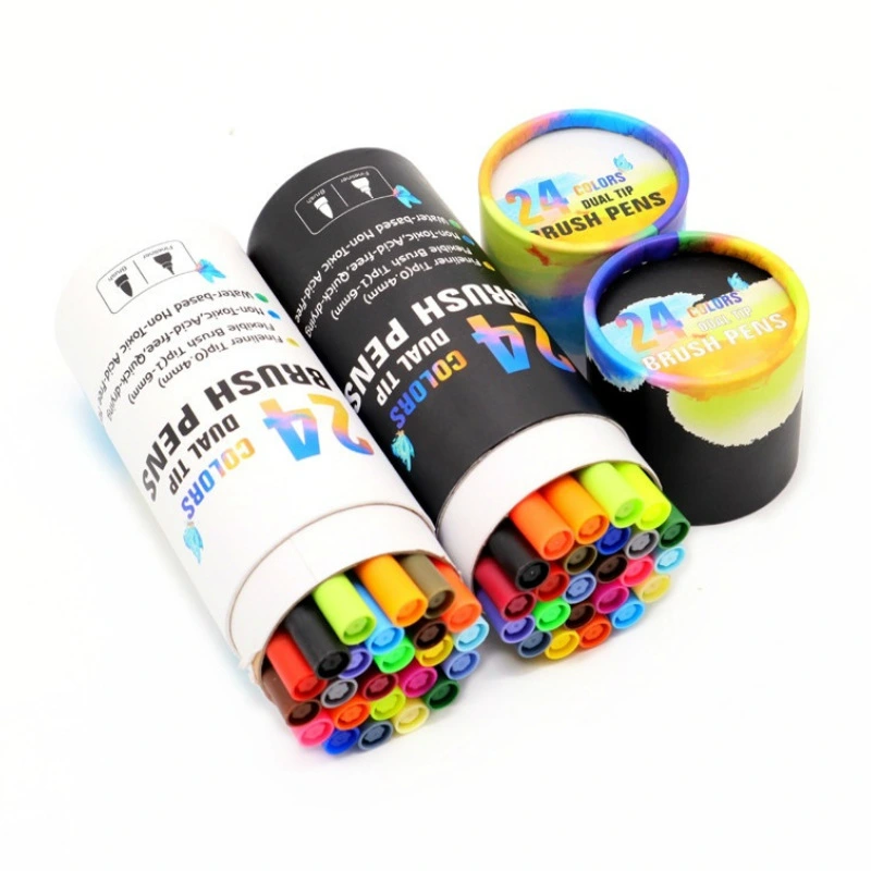 60-Color Double-Headed Marker Pen Holder Water-Based Soft-Tip Brush