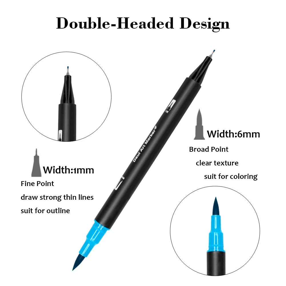 60-Color Double-Headed Marker Pen Holder Water-Based Soft-Tip Brush