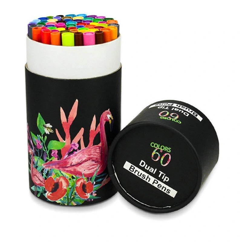 60-Color Double-Headed Marker Pen Holder Water-Based Soft-Tip Brush