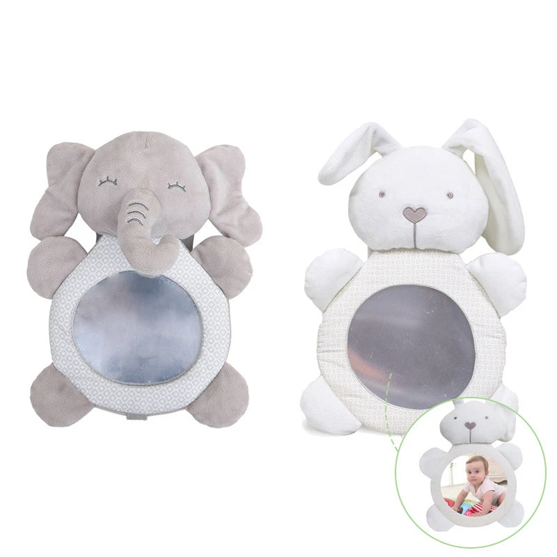 Baby Fun Mirror Car With Rearview Mirror Cartoon Animal Doll Haha Mirror Lathe Hanging Toy