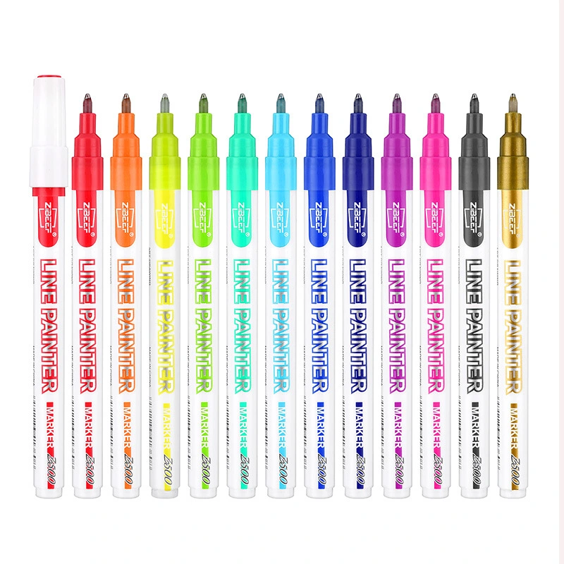 Z500 Silver Edge Color Double Line Outline Pen Student Office Writing Mark Greeting Card Graffiti Marker Pen 8  12 Colors