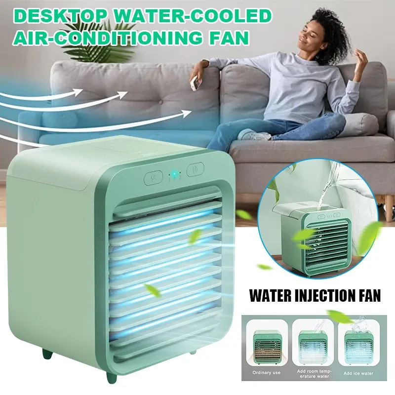 Spot Rechargeable Water-cooled Air Conditioner Desktop Cooling Fan Air Cooler for Summer Home New Hogard