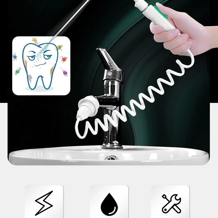 Faucet Irrigator 6 Jet Nozzles Portable Teeth Irrigators Water Jet Water Flosser Teeth Cleaning Tool