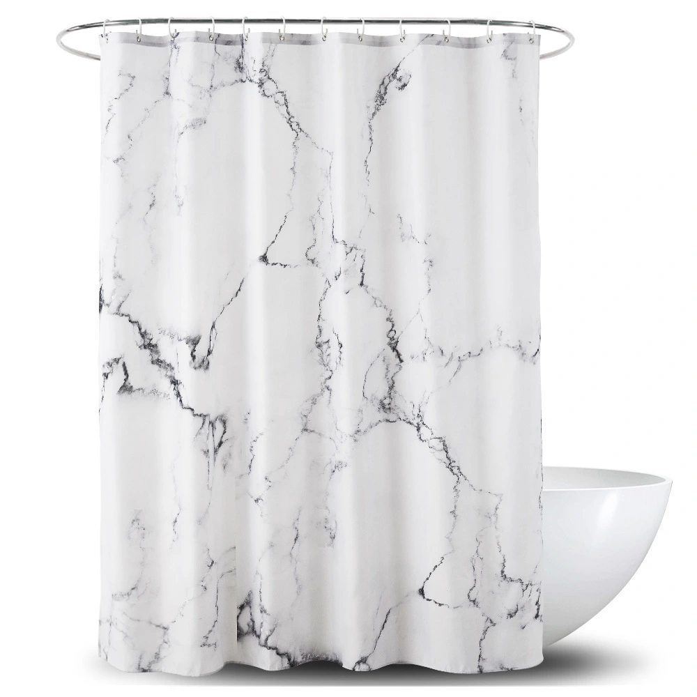 Marbled Polyester Waterproof Shower Curtain
