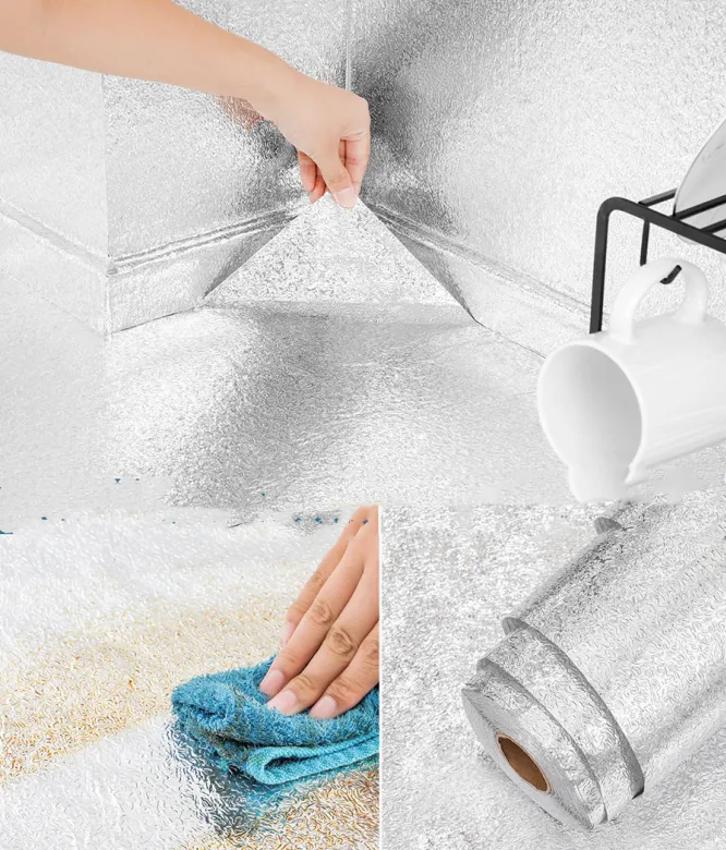 10 Meters Thick Kitchen Wallpaper Waterproof Stove Oil-proof 