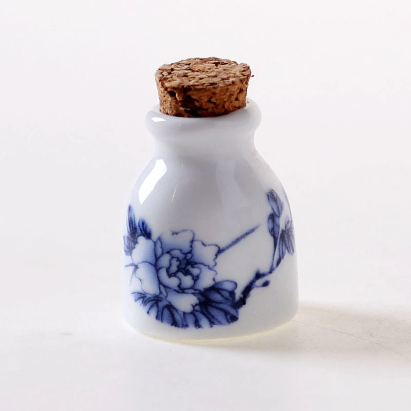 Blue Peony Pastel Can Hold Perfume Cordless Ceramic Bottle
