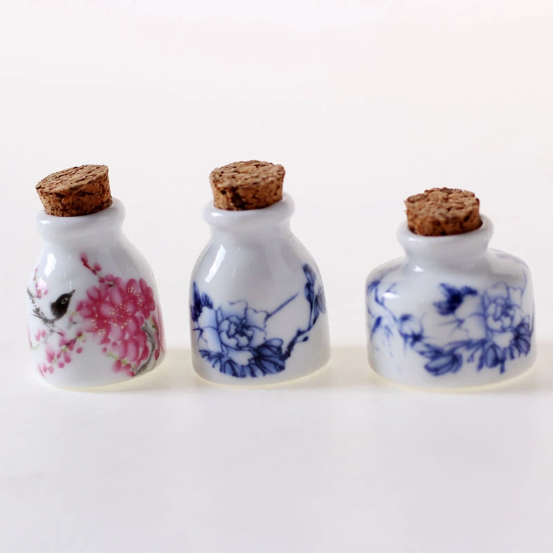 Blue Peony Pastel Can Hold Perfume Cordless Ceramic Bottle