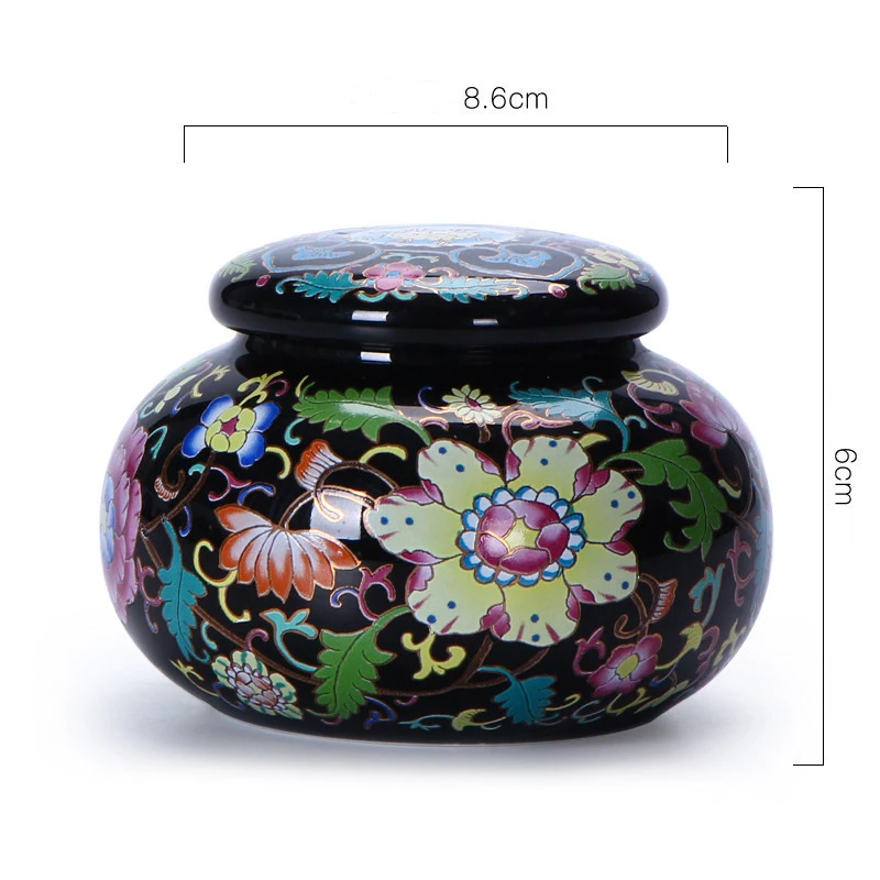 Medium-Sized Cremation Urn Funeral Urn for Pet Ashes Ceramics Hand-Painted-Display Burial Urn at Home or in Niche at Columbarium