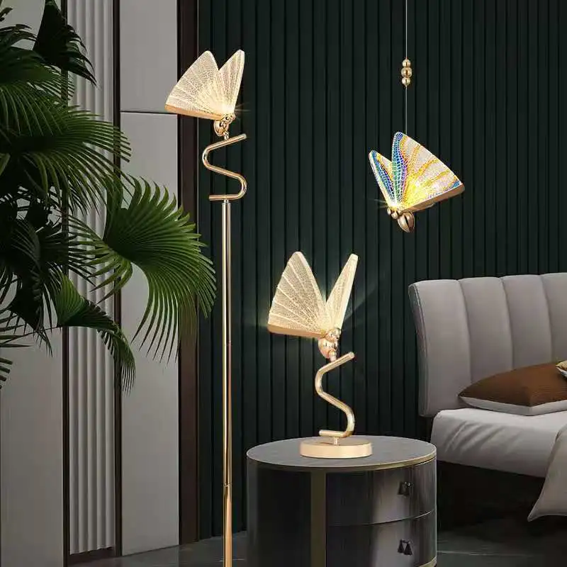 Hot Sale Butterfly Lamp Chandelier for Living Room Bedroom Bedside Staircase Hall Restaurant Art Indoor Lighting Decor