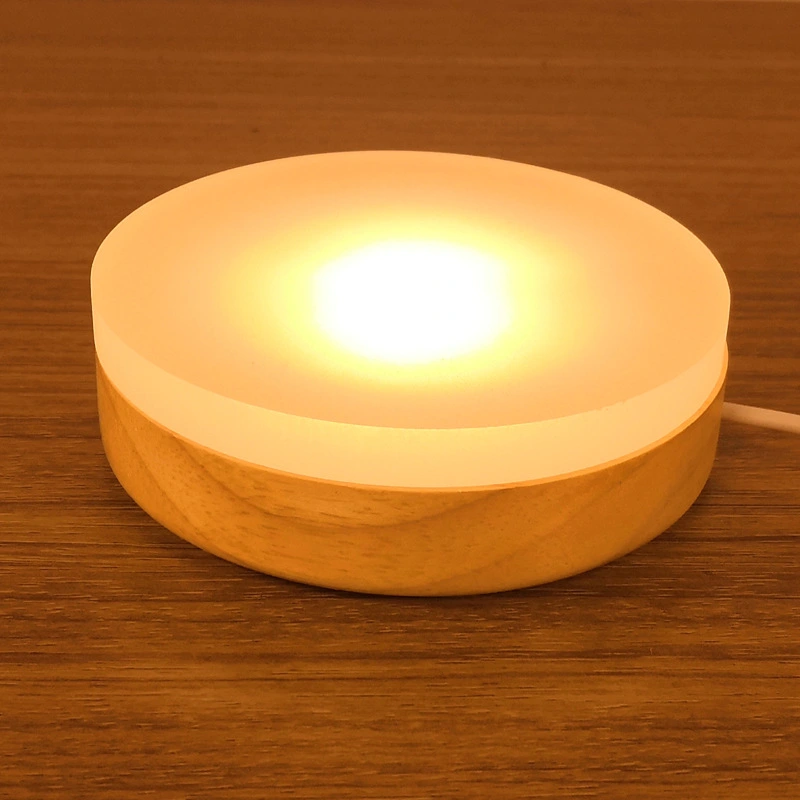 Wooden Night Light Bedside Acrylic Led Warm Light Side A Few Atmosphere Lights Usb5V Power Supply Low Voltage Diy Base