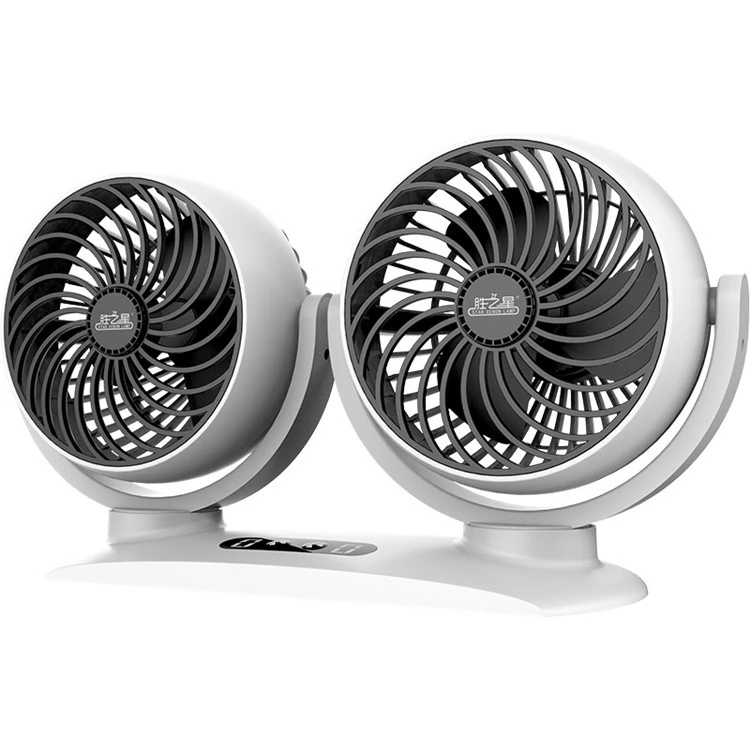 Car Dual-Head Usb Fan 12v24V Powerful Cooling Electric Fan