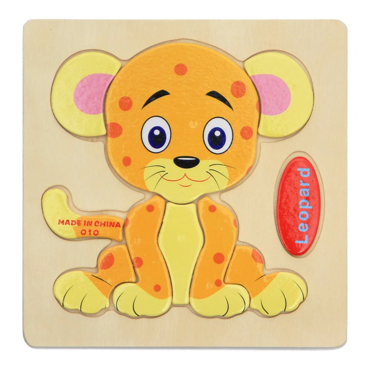 Children's Wooden Cartoon Animal Three-Dimensional Puzzle