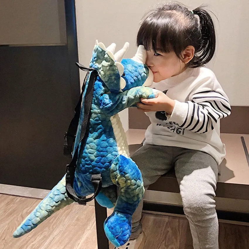 Creative 3D Dinosaur Backpack for Children Cartoon Animal Plush Dinosaurs Bag Cute Funny Parent-child Bags for Girl Boys