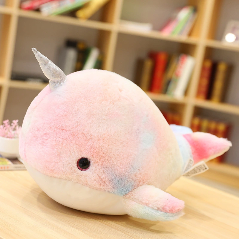 Cartoon Colorful Narwhal Plush Doll