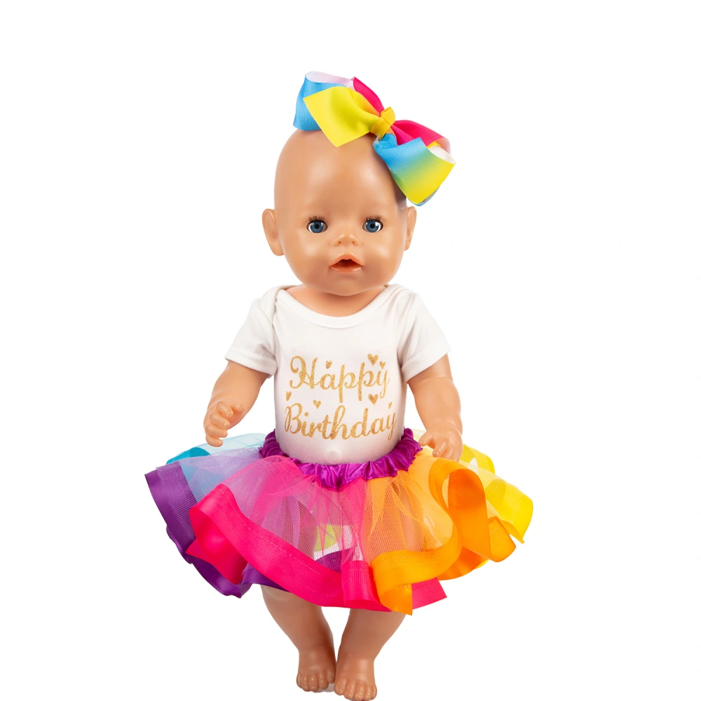 Fit 18 Inch 43Cm Pop Kleding Accessoires Geboren Nieuwe Baby Kinderkleding Met Regenboog Rok Voor Baby Verjaardag gift