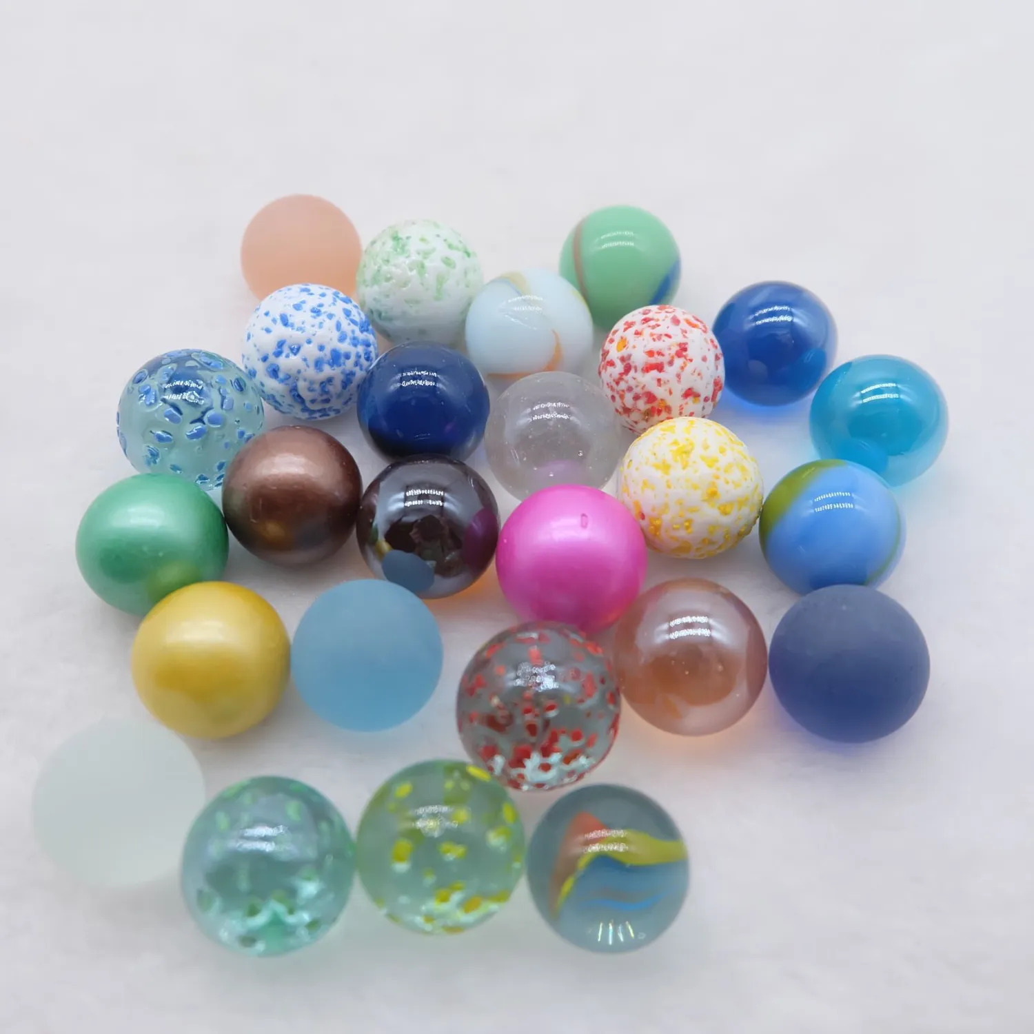 Glass Ball 16 Mm Cream Console Game Pinball Machine Cattle Small Marbles Pat toys Parent-child Machine Beads