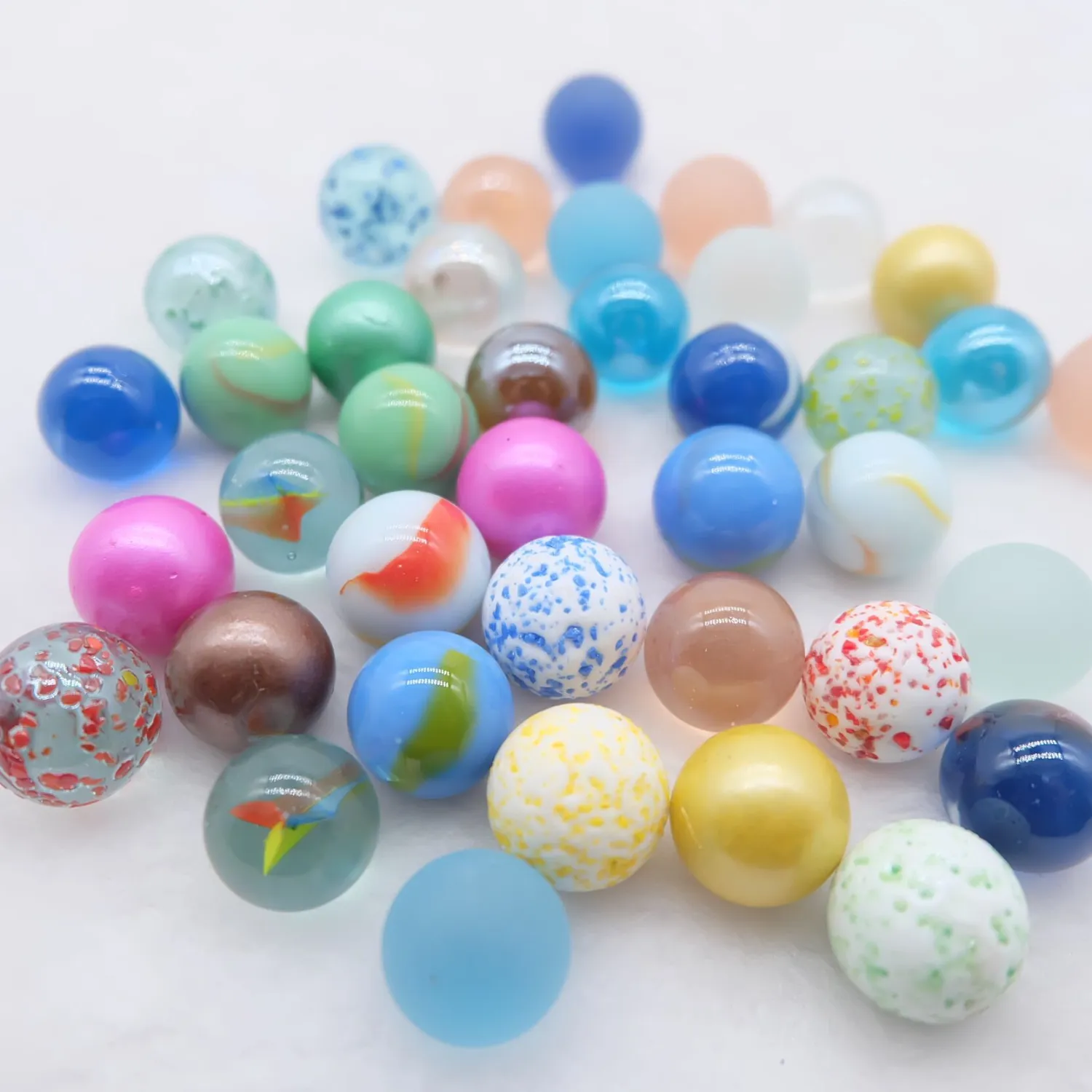 Glass Ball 16 Mm Cream Console Game Pinball Machine Cattle Small Marbles Pat toys Parent-child Machine Beads