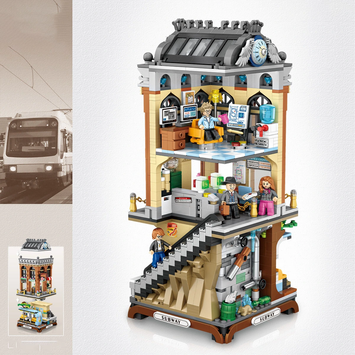 Loz New Subway Station Mini Building Blocks Assembled Educational Toys Adult Puzzle Scene Model 1031