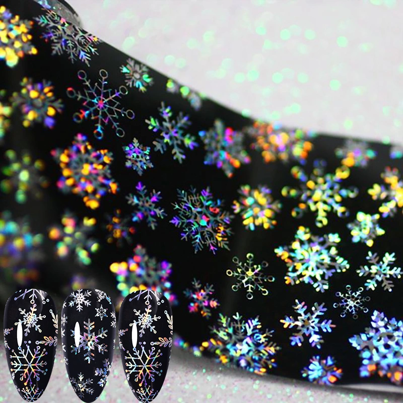 Aliexpress Hot Sale Nail Christmas Star Stickers Sublimation Sticker Christmas Laser Snowflake Nails