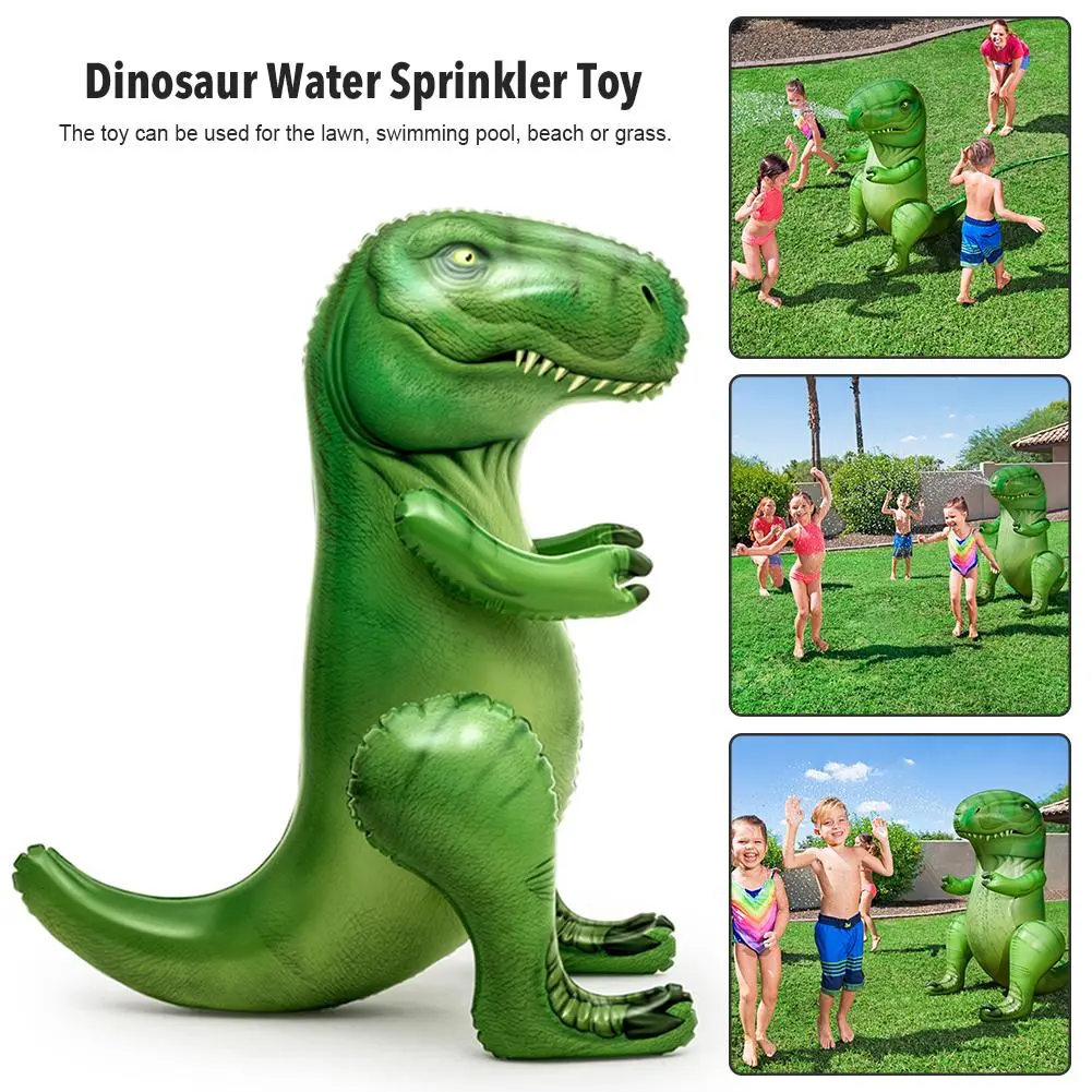 Dinosaur Water Sprinkler Toy Inflatable T-Rex Water Toy For Toddlers Kids Outdoor Garden Backyard Pool Water Fun