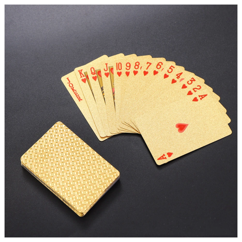 Gold Foil Plaid Playing Card Supply Yellow Gold Local Tyrant Gold Poker Pvc Waterproof Board Game Card