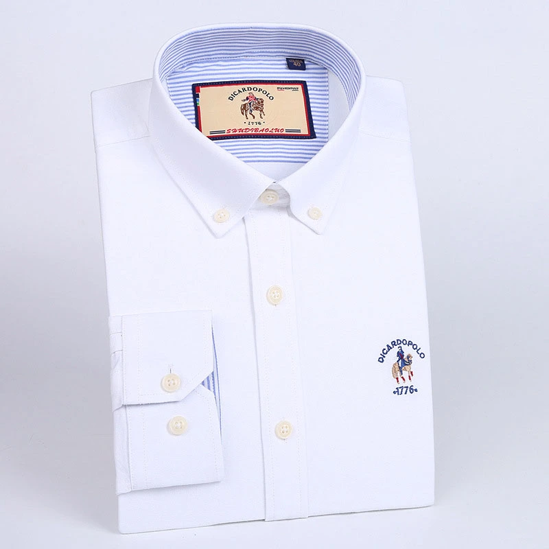 Spring Knight Logo Embroidery Shudi Paul Cotton Oxford Shirt Men's Washed Cotton Shirt Men's Shirt