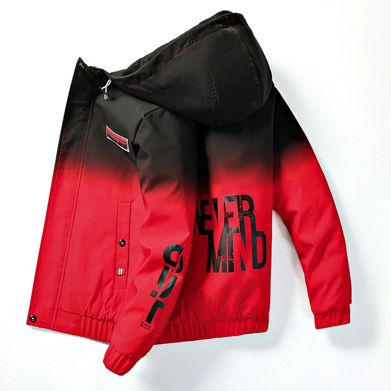 2020 Autumn New Men's Casual Student Jacket Korean Style Jacket Loose Hooded Trendy Tops Gradient Color Batch