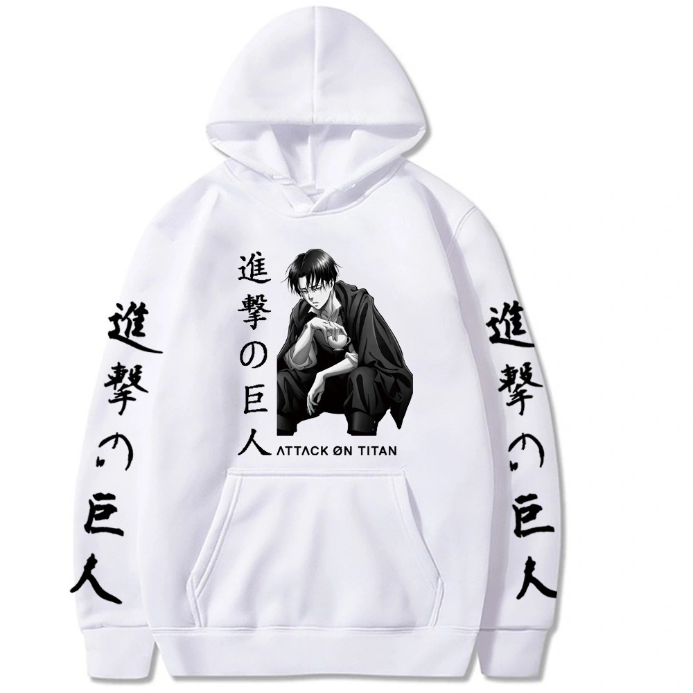 Attacking Giant Print Hooded Casual Loose Sweatshirt