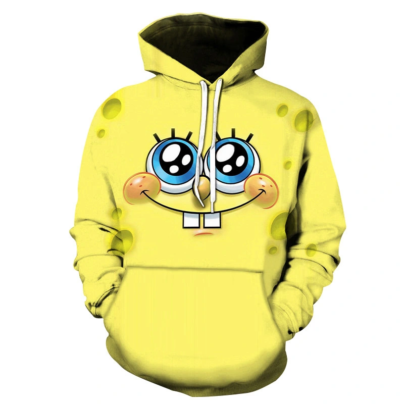 Men's Spring and Autumn Cute Casual SpongeBob 3D Printed Sweatshirt