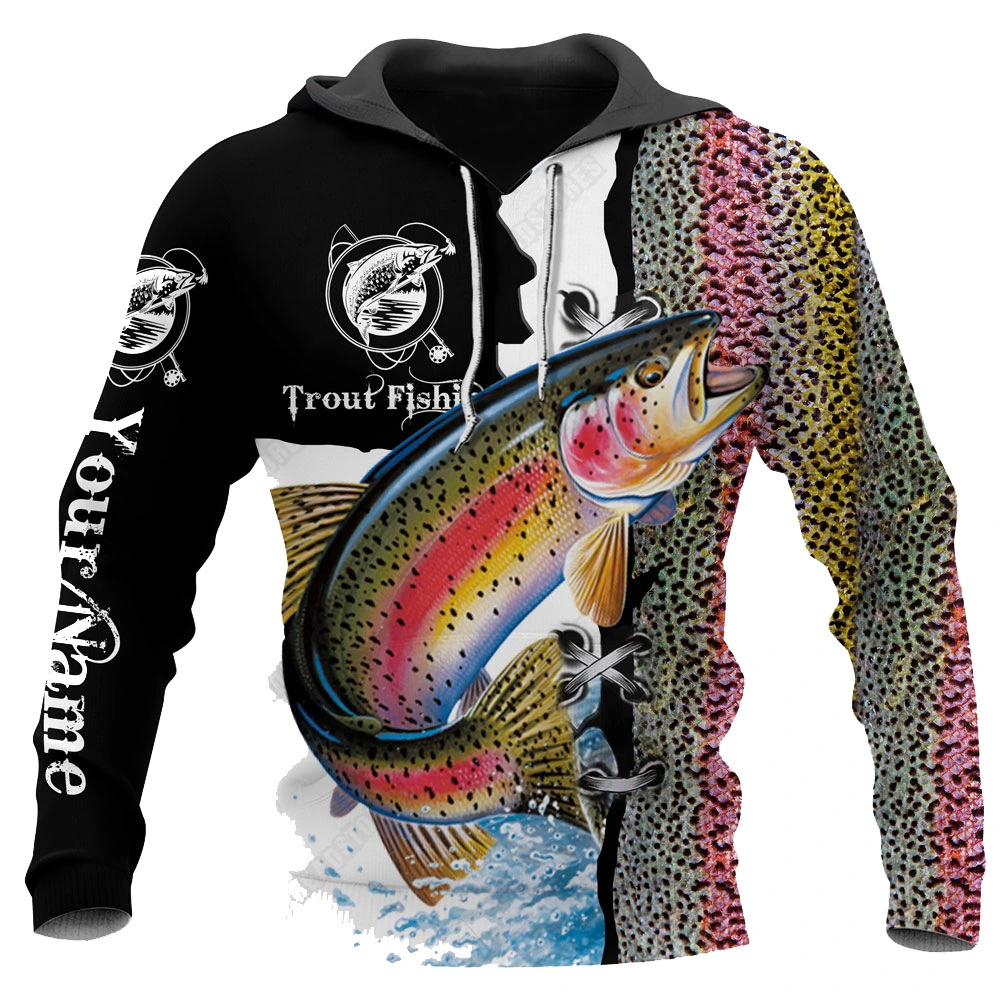 Men's Sweatshirt Fishing Sea Fishing Series 3D Printing Hooded Pullover Sweater