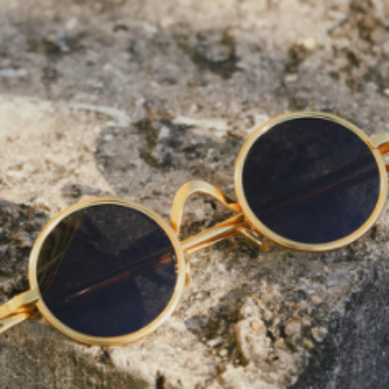 Retro Round Frame Punk Sunglasses New Polarized Traitor Crown Prince Glasses