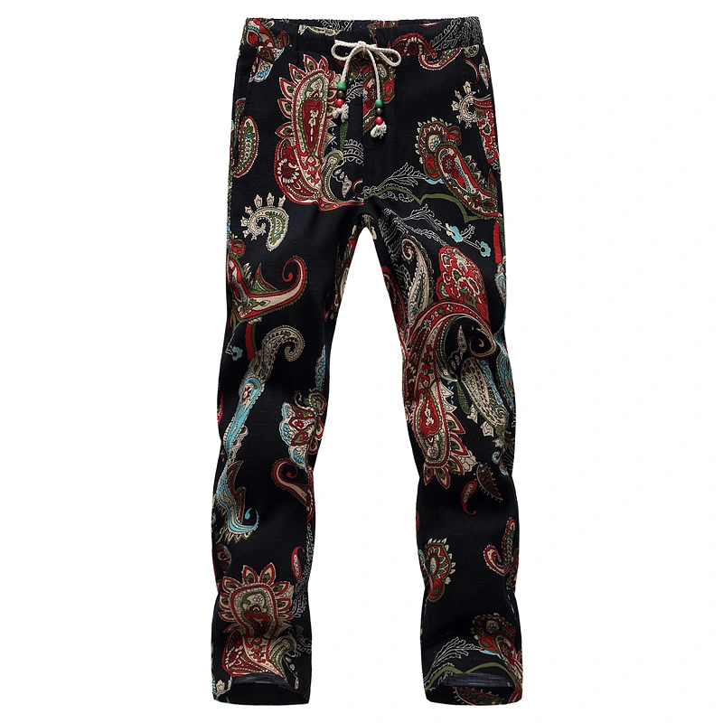 Thin Digital Printing Trendy Men's Cropped Trousers