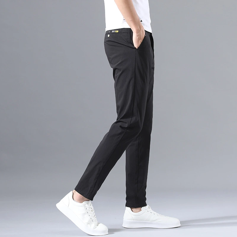 Summer Men's Casual Pants Korean Straight Simple Mid-waist Pure Color Thin Pants Youth Pants Men's New