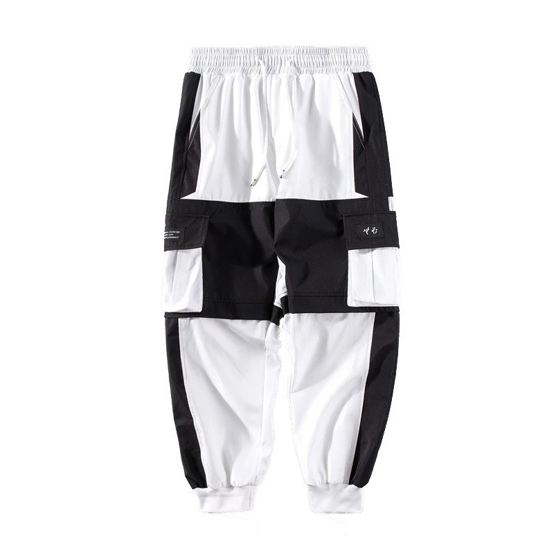 Color-blocking Casual Pants With Footwear Trendy Brand Tooling Trousers