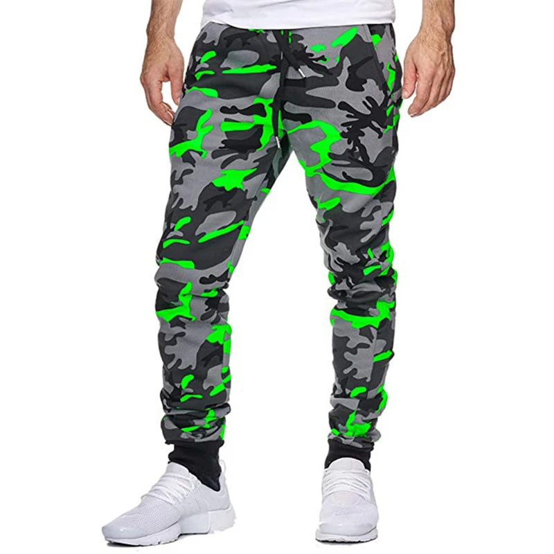 Casual Camouflage Mid-waist High-stretch Print Stretch Sports Jogging Pants