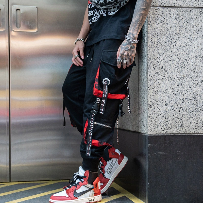 Personalized Loose Street Jogging Trousers With Streamers